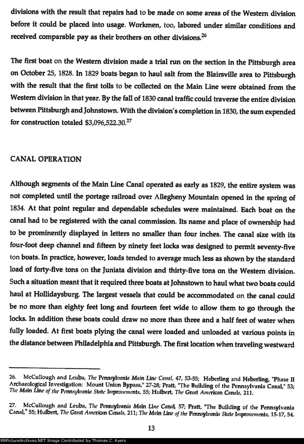 NPS "Pennsylvania Main Line Canal," Page 13, 1993